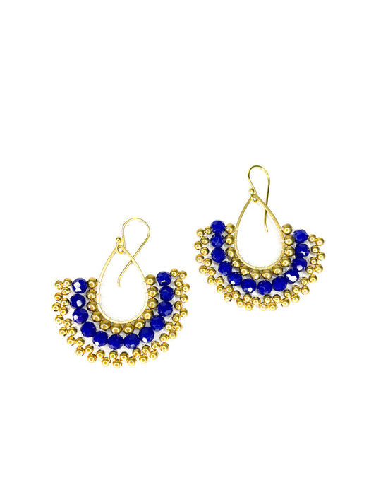 Brass half circle earrings - various colours