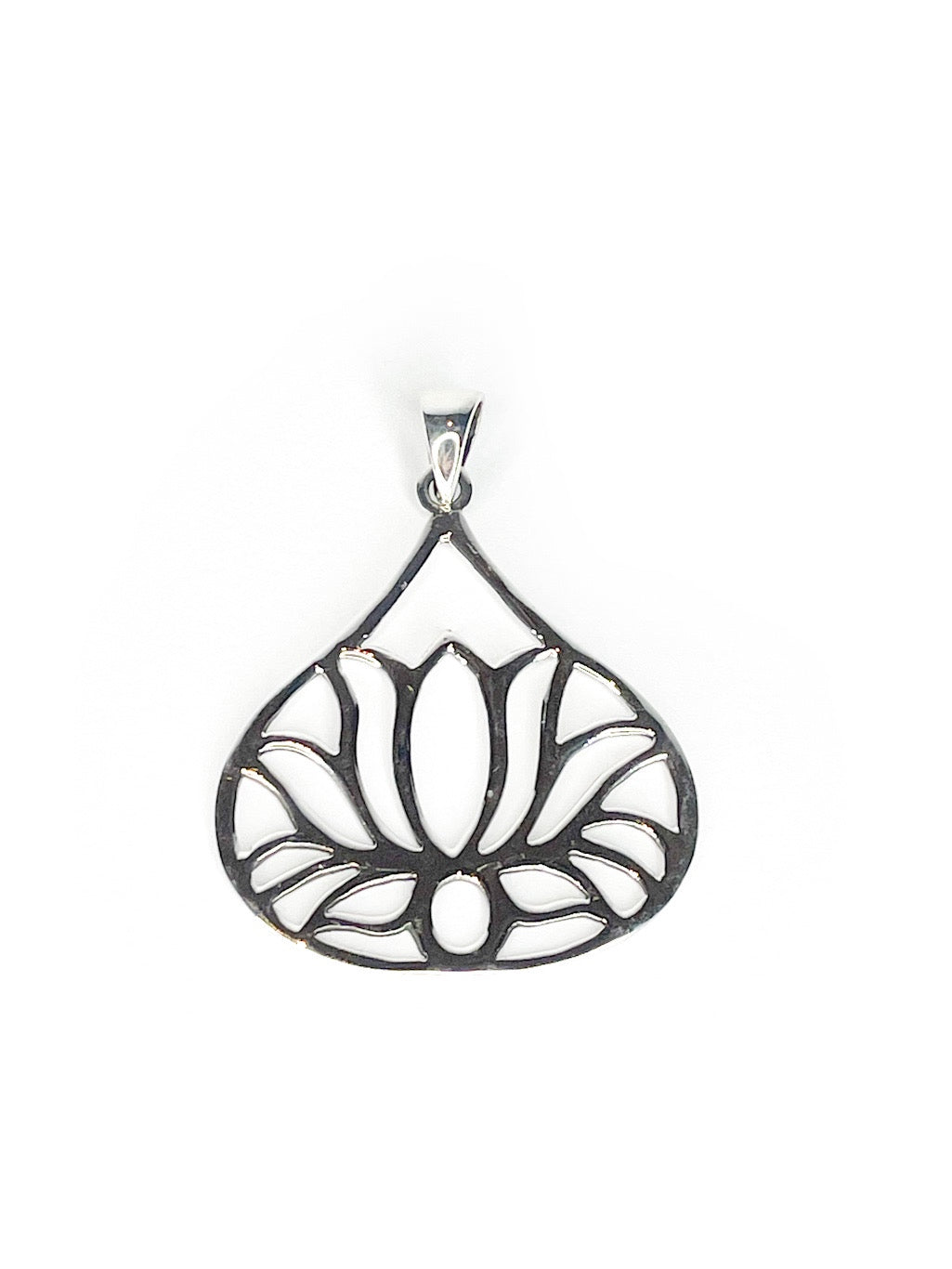 Silver lotus pendant