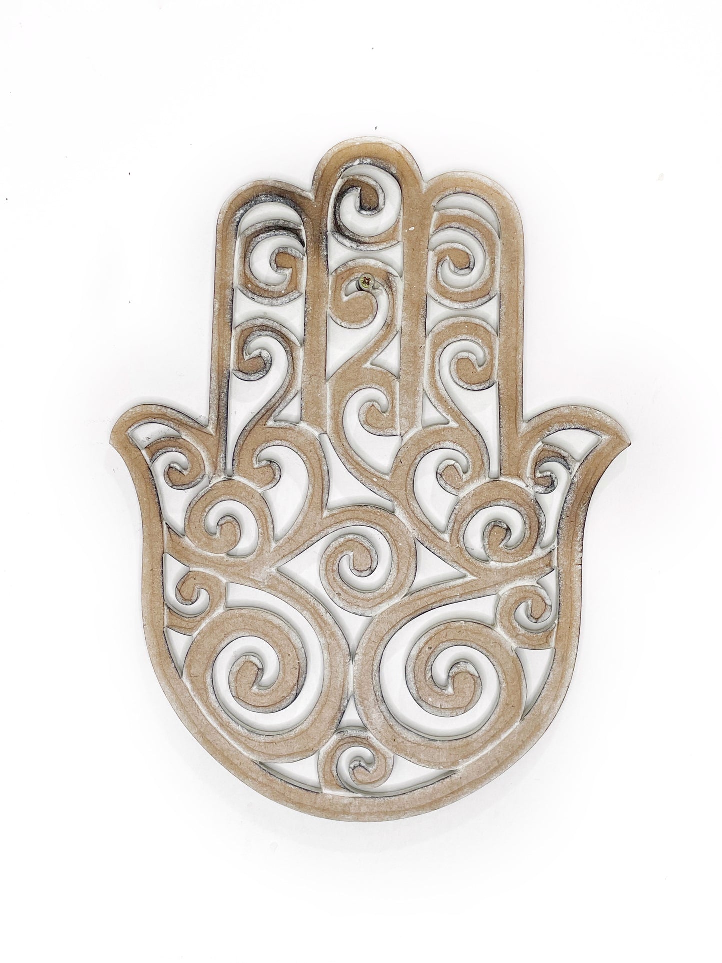 Wooden Hamsa wall hanging 39cm - various