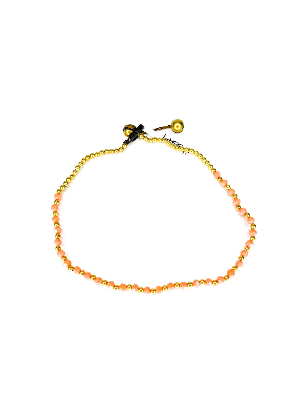 Faceted stone and brass beaded bracelet - various colours