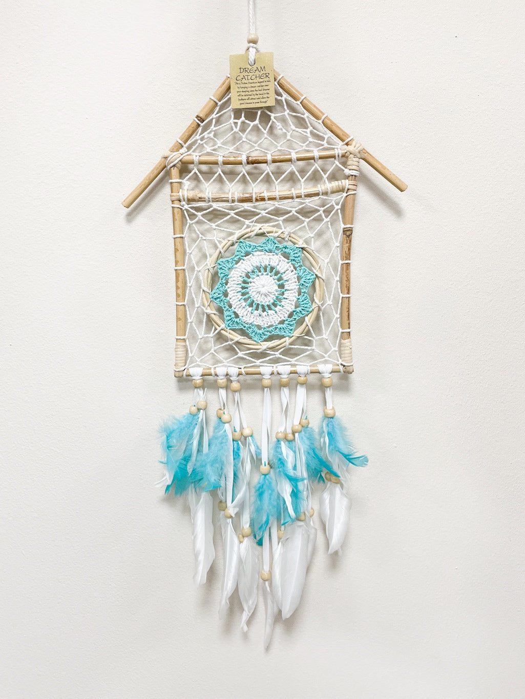 Macrame house dreamcatcher - width 27cm - various colours