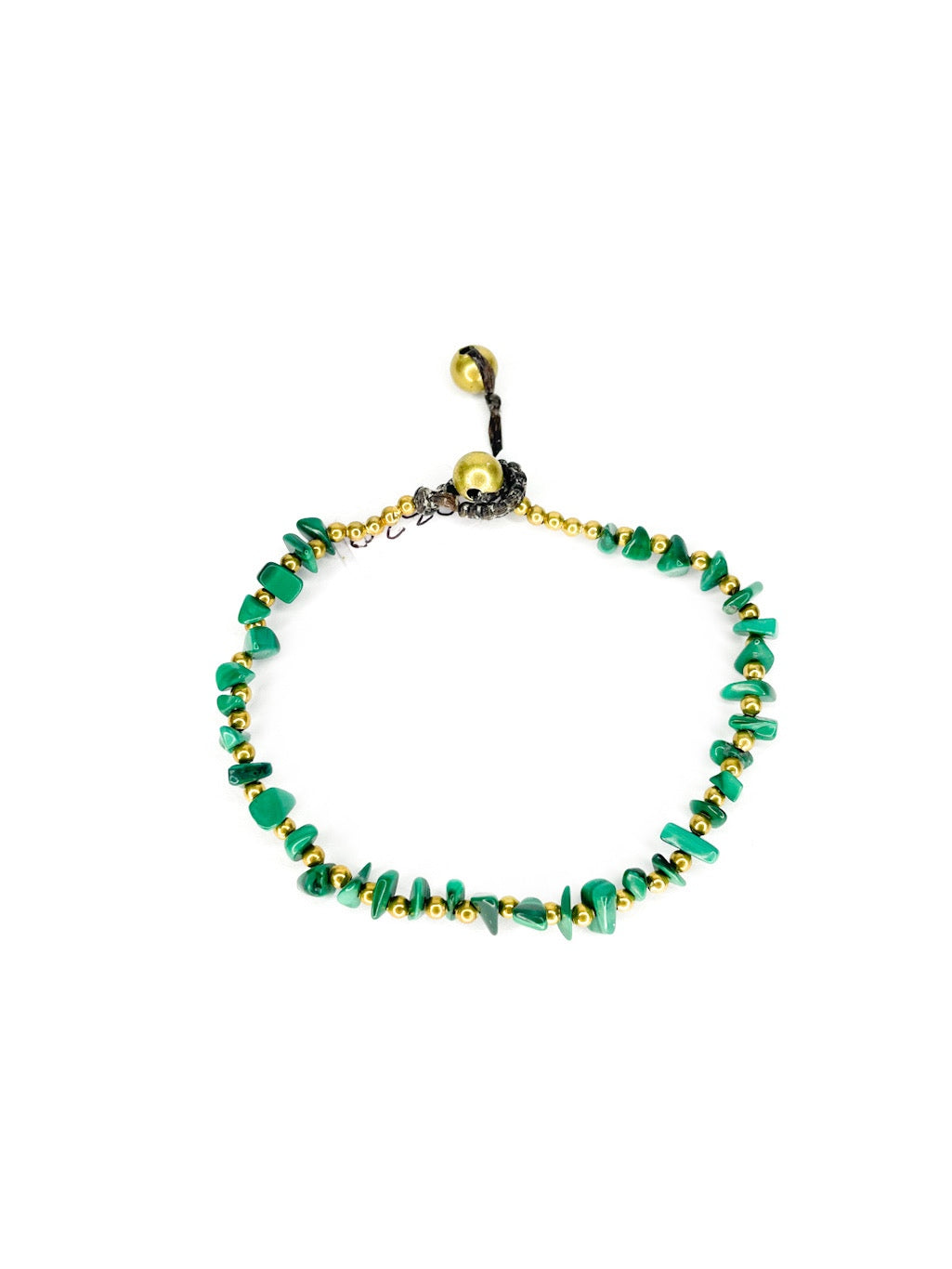 Stone & brass bracelet - various colours