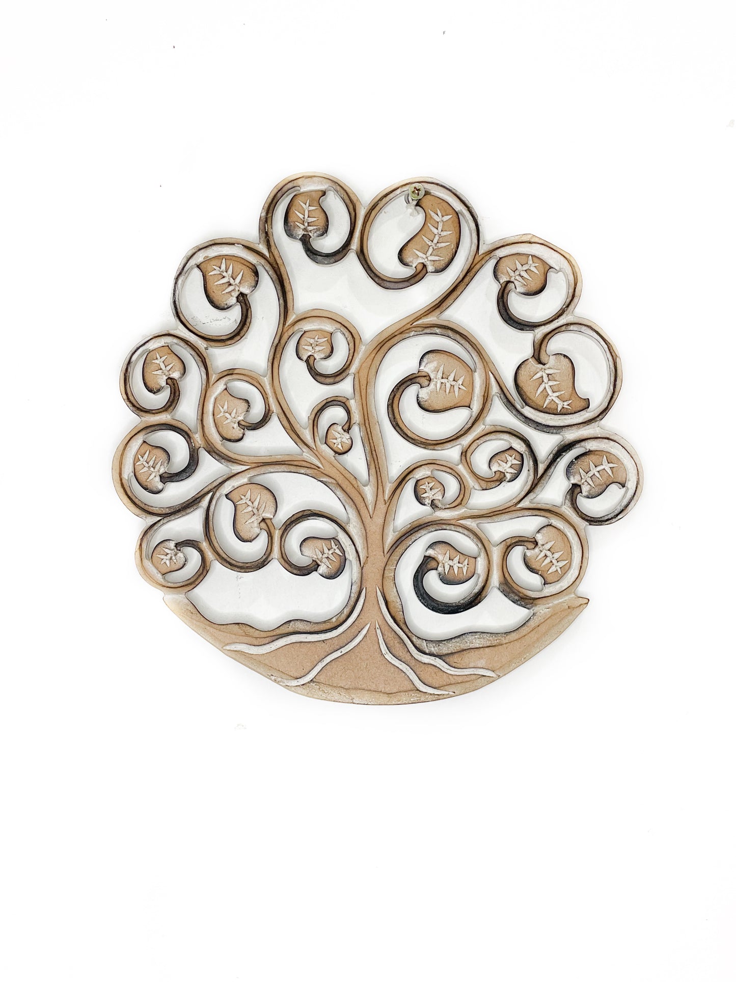 Wooden wall hanging of a tree 29cm - various