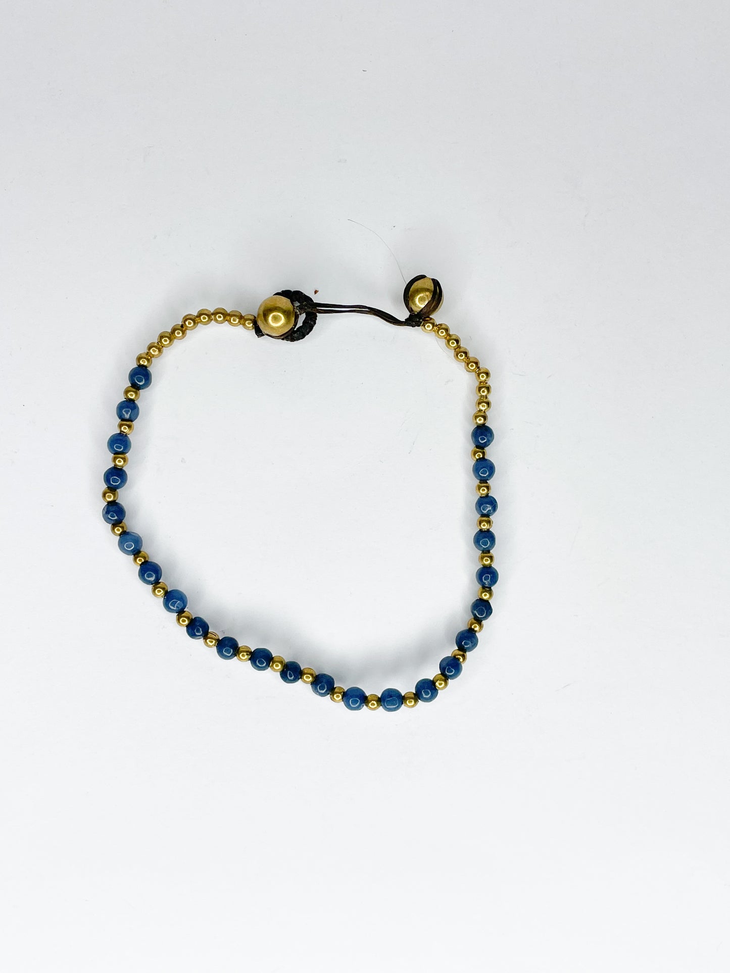❤Stone and brass beaded bracelet - various colours