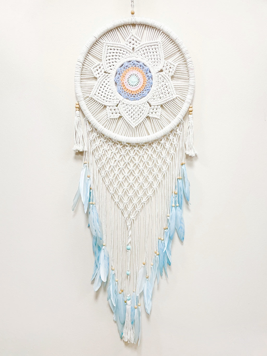 Flower dreamcatcher - 42cm diameter - various colours