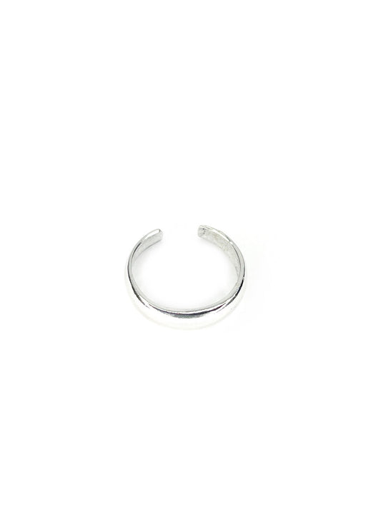 Plain band silver toe ring