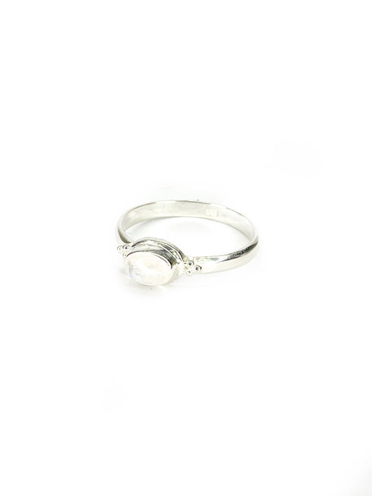 Oval moonstone silver ring Bali Bali