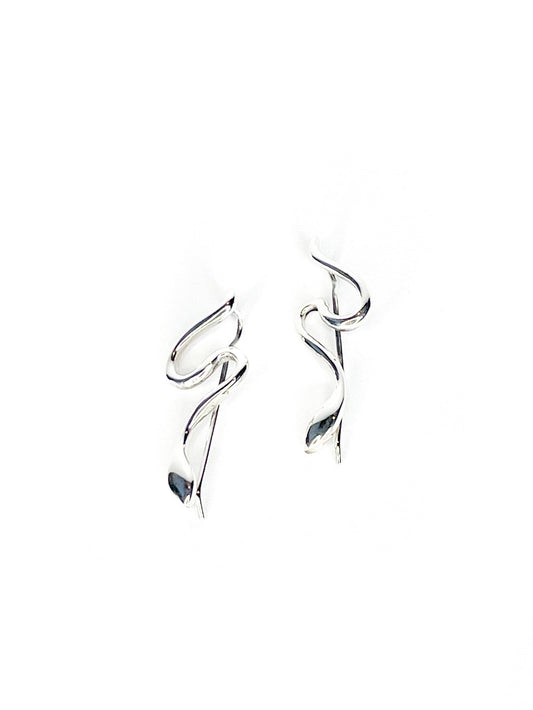 Silver snake earrings
