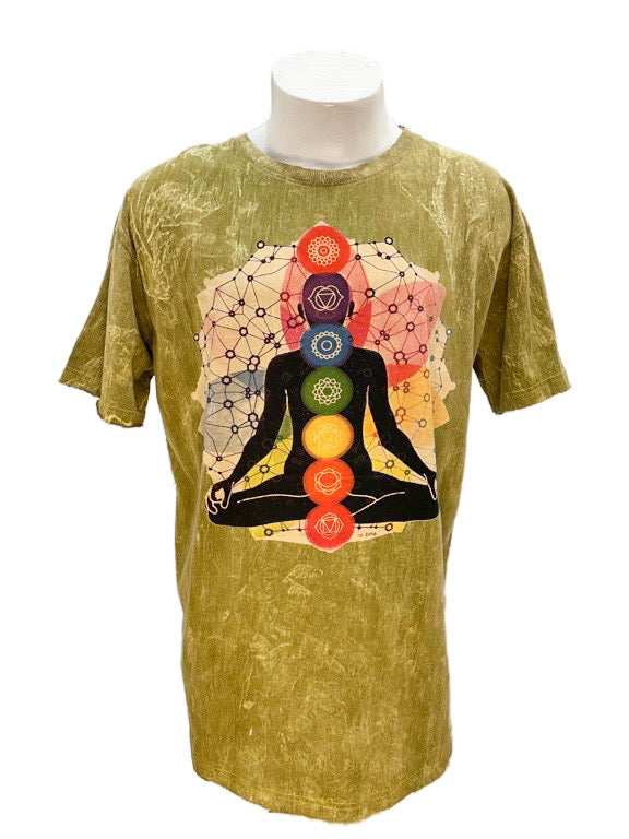 "Chakra" cotton tee shirt - various colours - XXL 62cm 1/2 chest