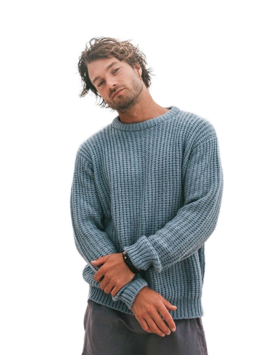 Crew neck waffle knit jumper - various colours