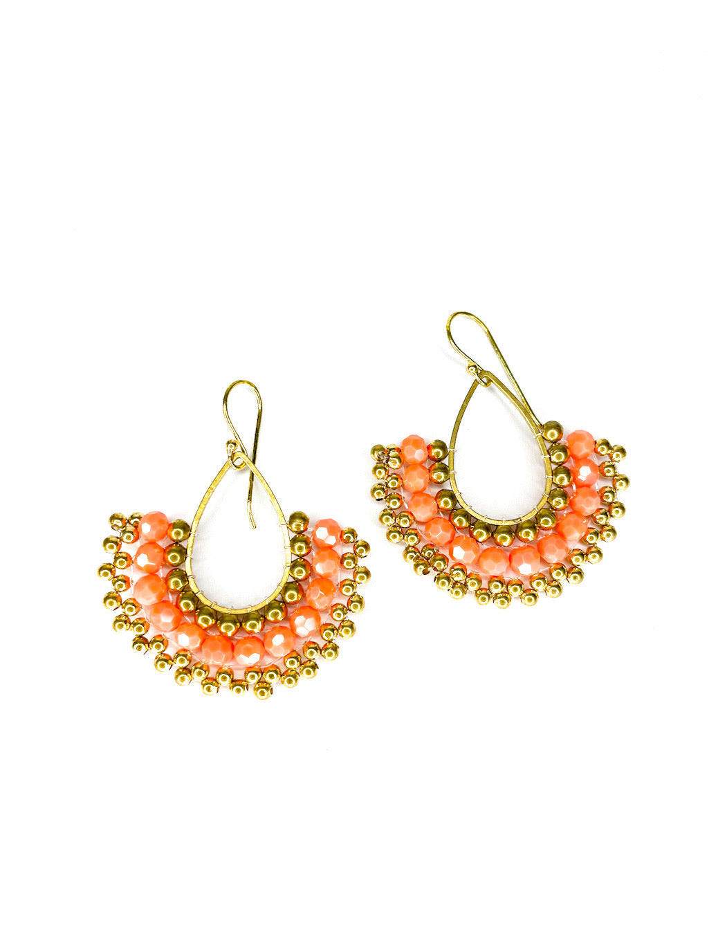 Brass half circle earrings - various colours