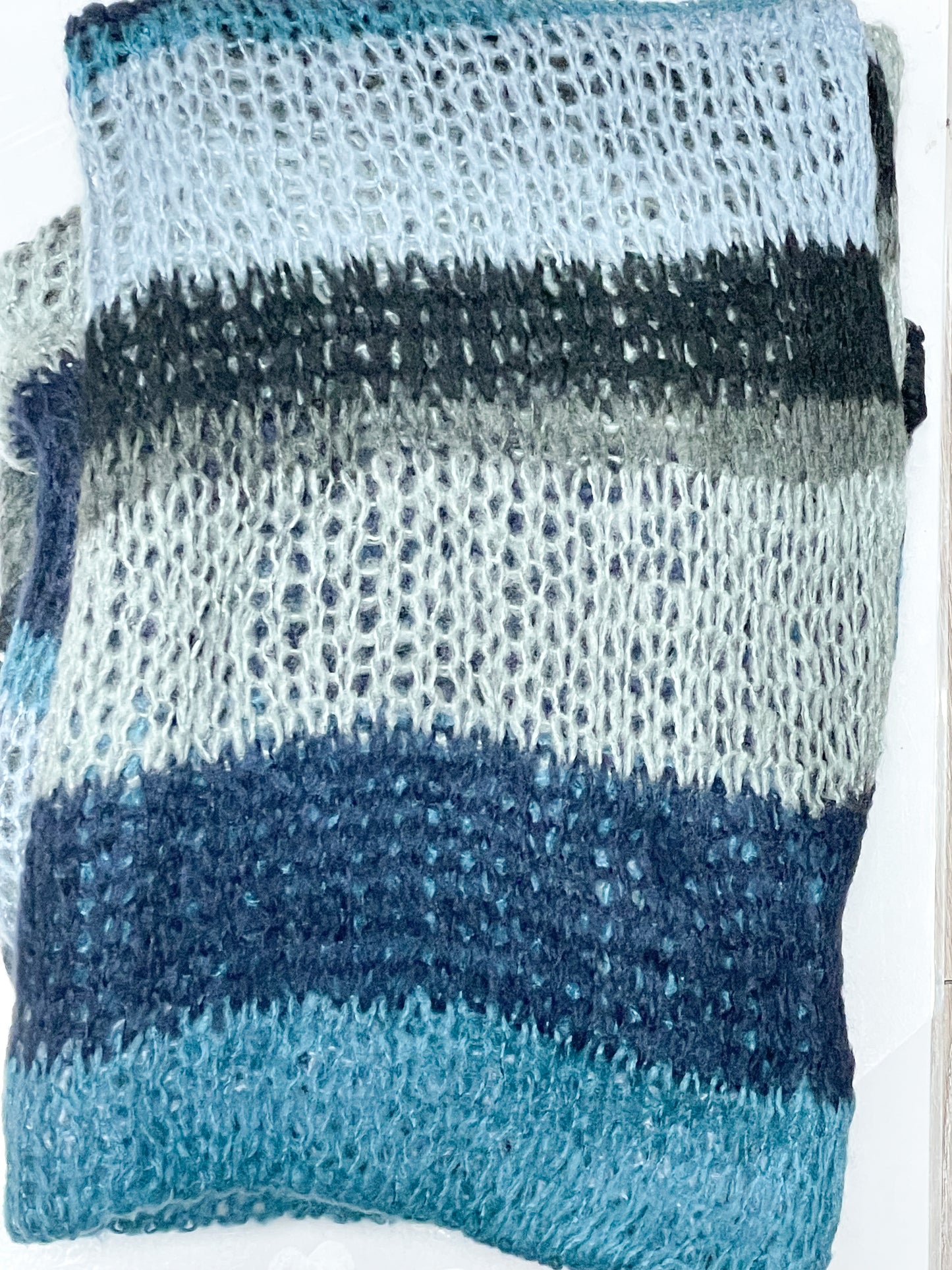 ❤Striped scarf-Navy