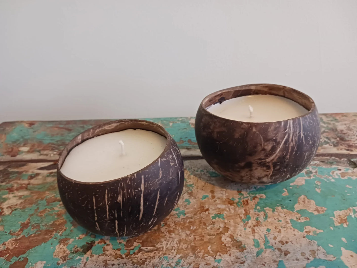 ❤Coconut shell pillar candle-Vanilla