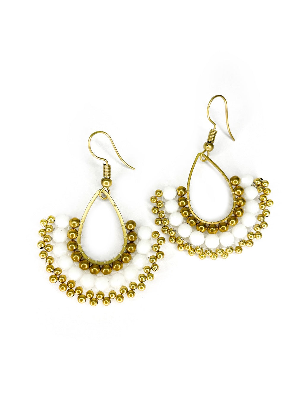 Brass half circle earrings - various colours