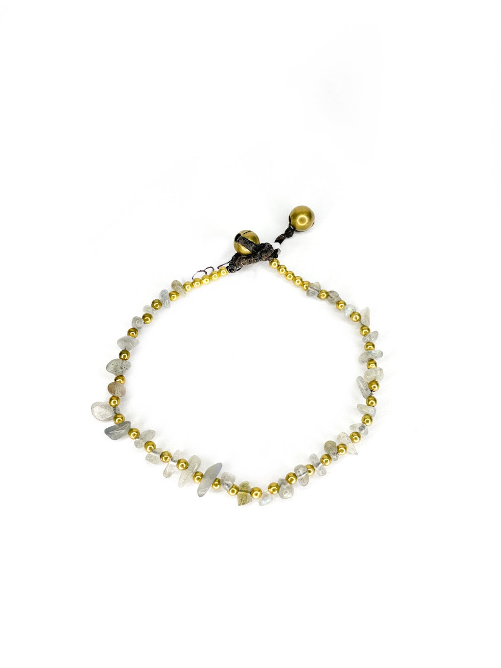 Stone & brass bracelet - various colours