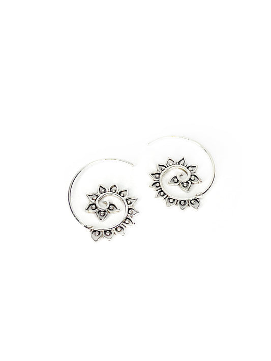 Spiral silver earrings