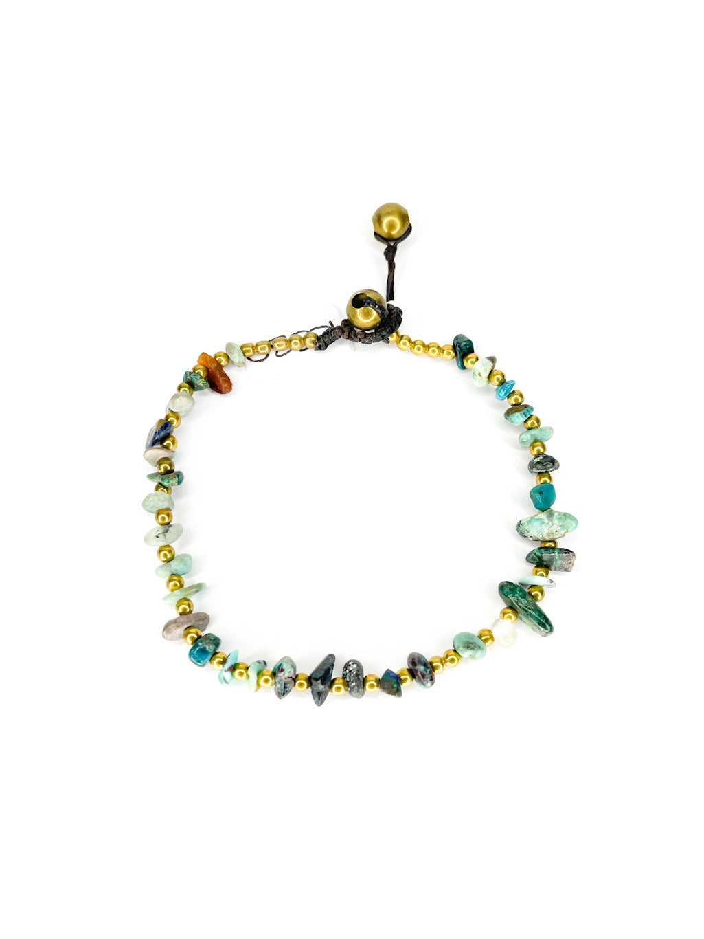 Stone & brass bracelet - various colours