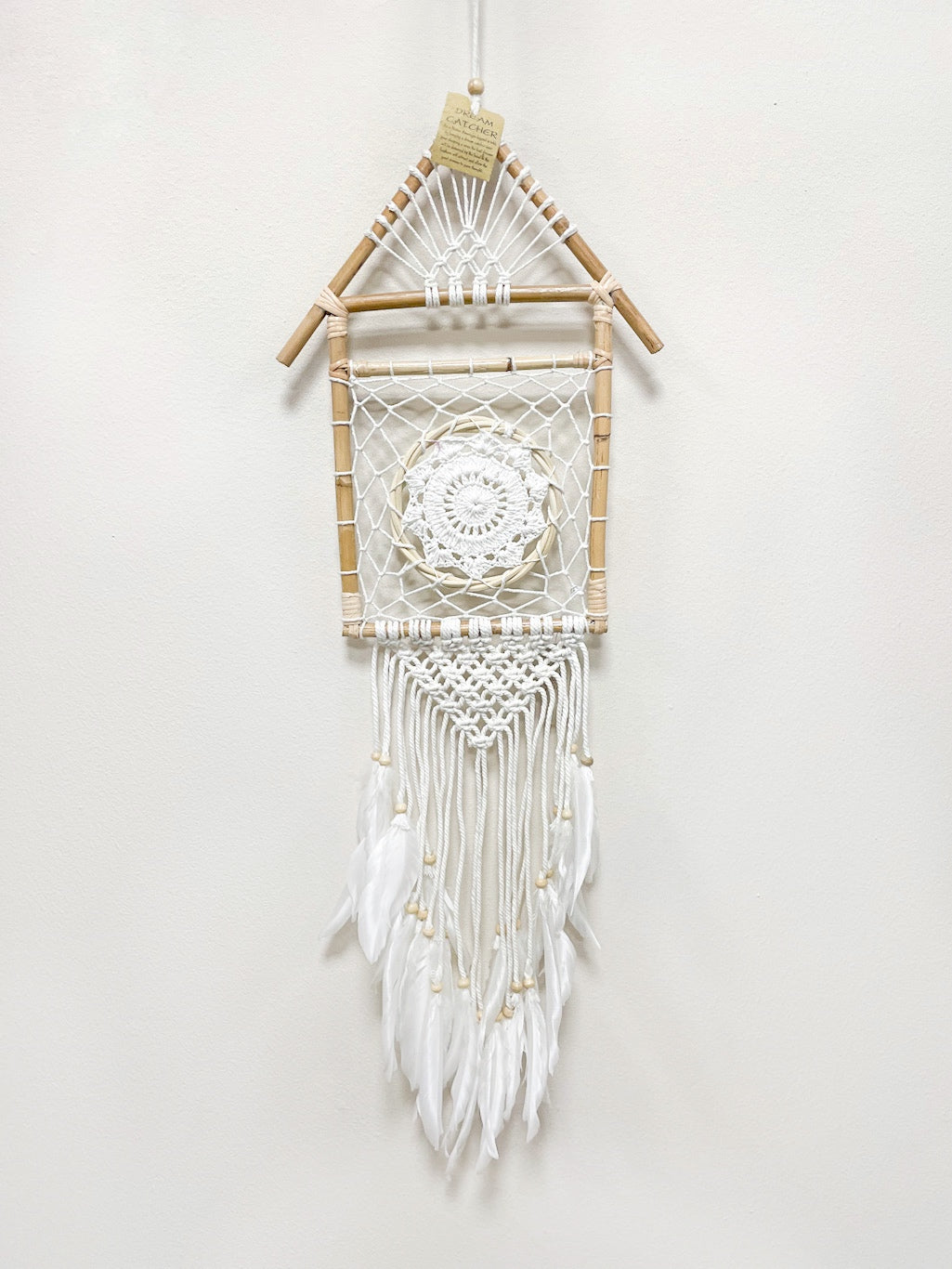Macrame house dreamcatcher - width 25cm - various colours
