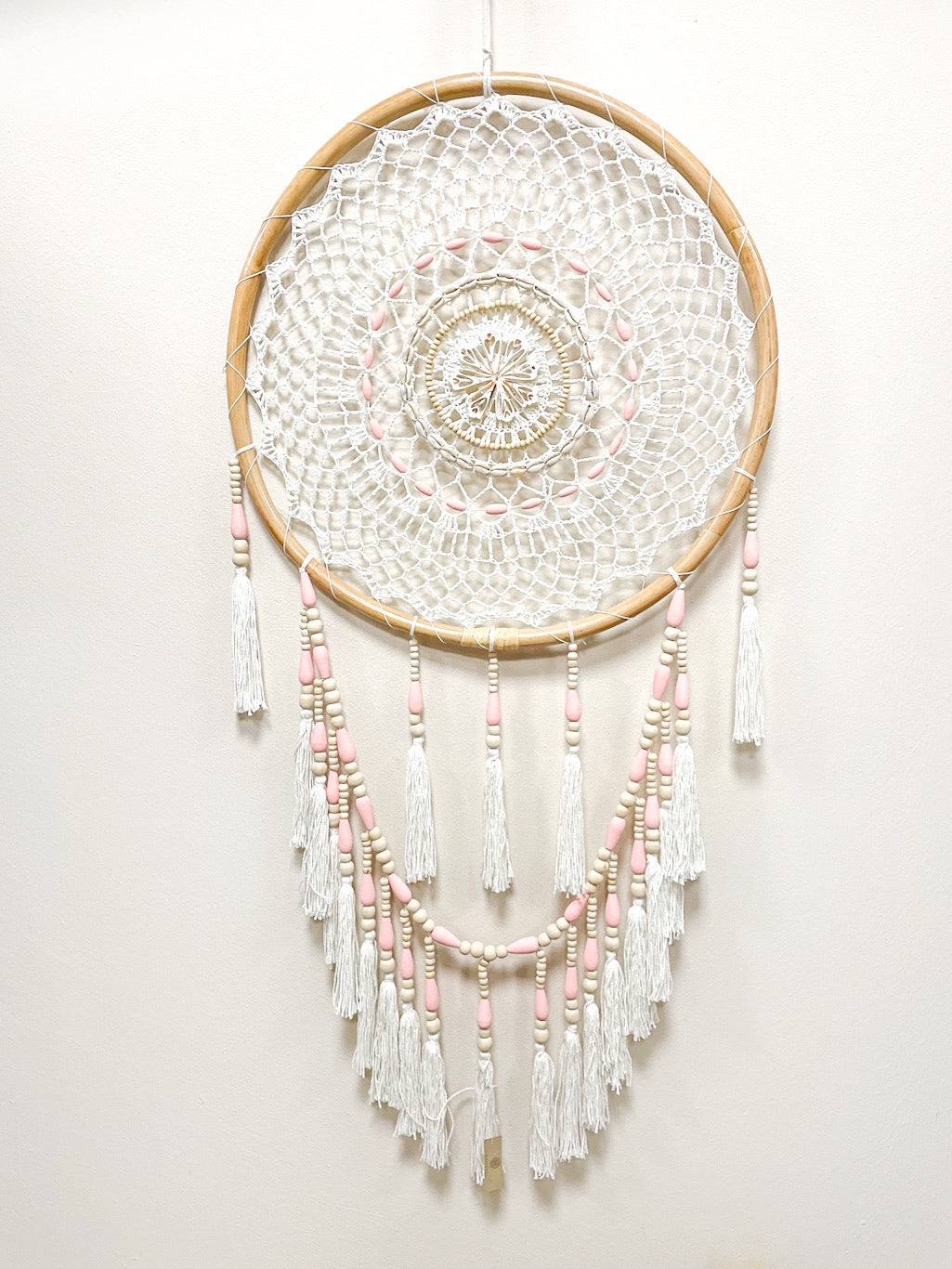 Crochet dreamcatcher shell flower large - 52cm diameter - various colours