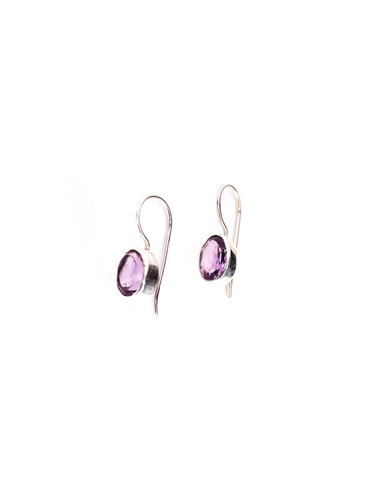 Sterling Silver Amethyst silver drop earrings