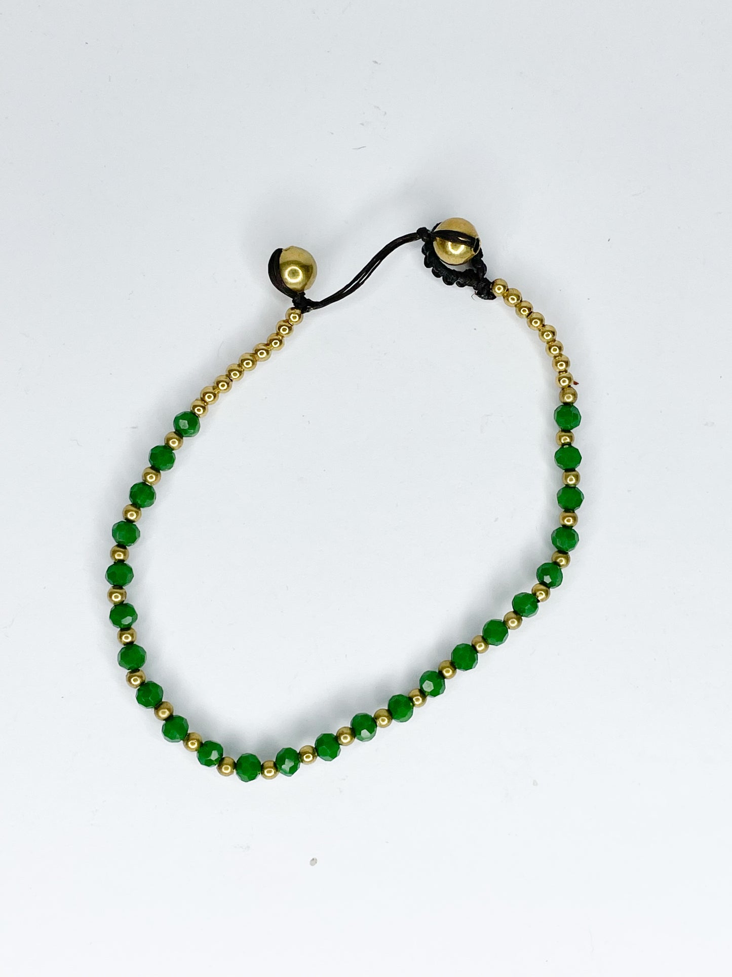❤Stone and brass beaded bracelet - various colours
