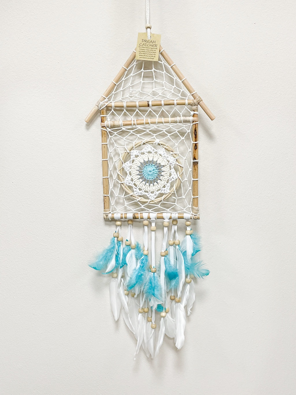 Macrame house dreamcatcher - width 27cm - various colours