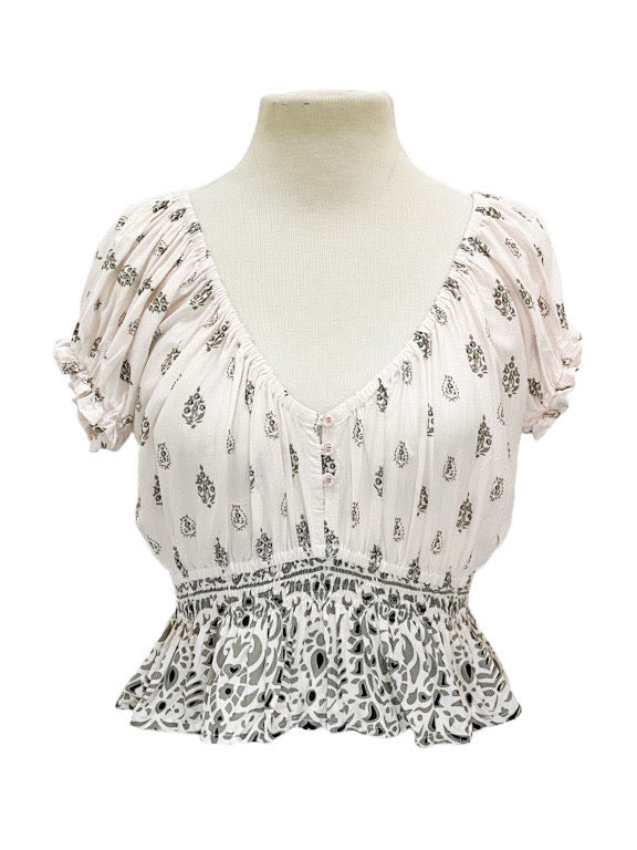 Off the shoulder top with buttons - various