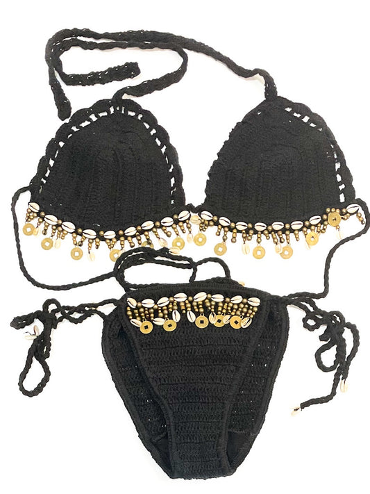❤Cowry shell & coins crochet bikini - various colours