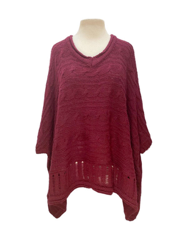 Jumper - boxy v-neck cable - various colours