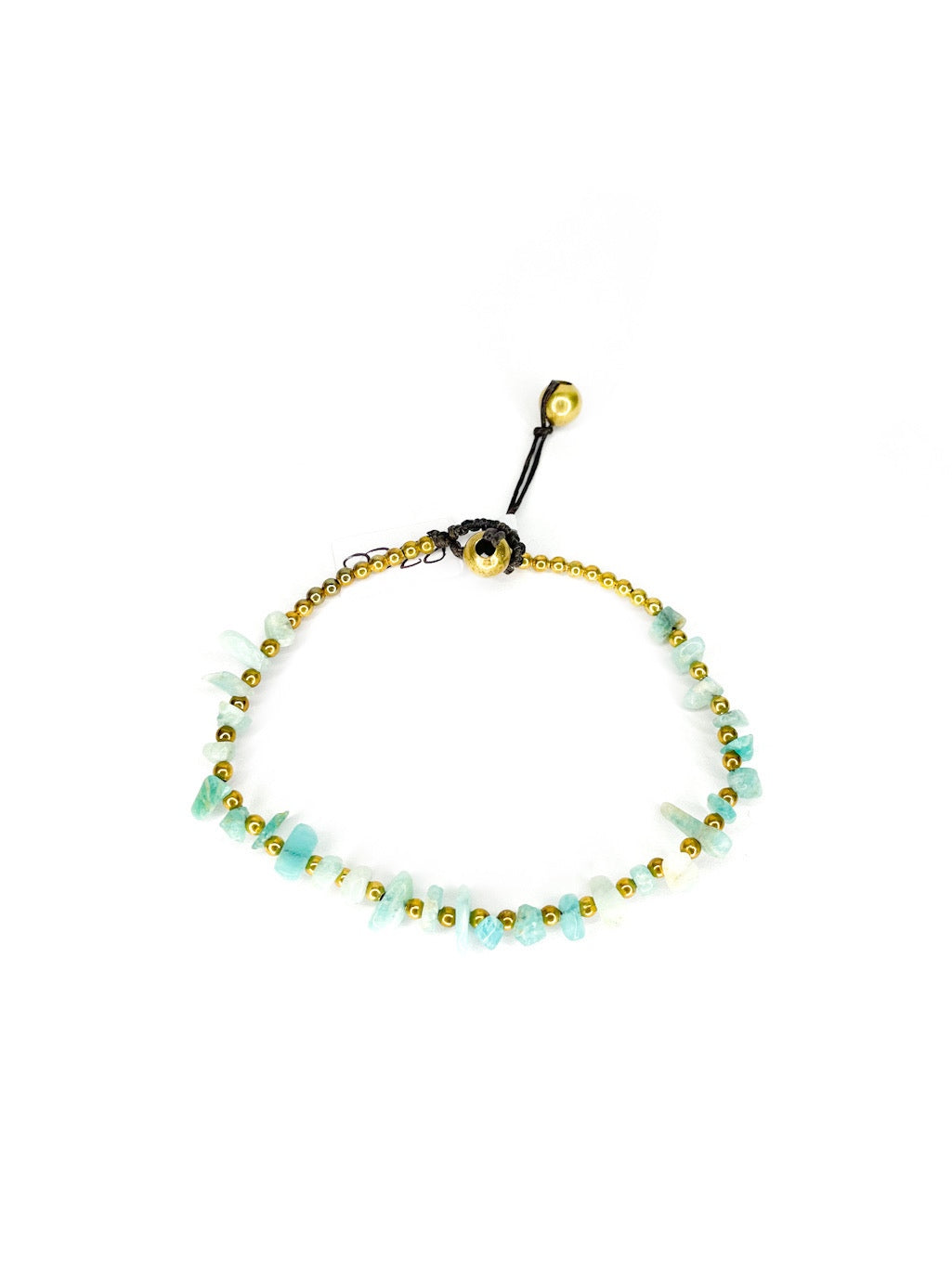 Stone & brass bracelet - various colours