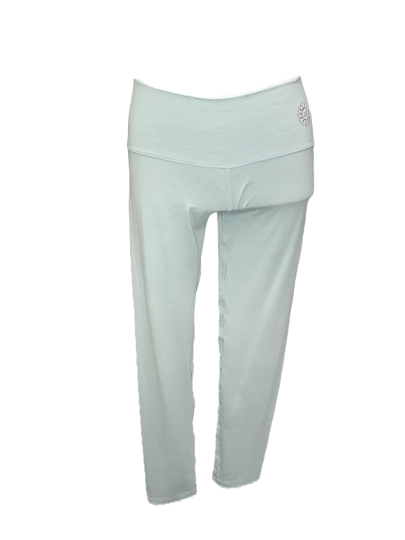 Light blue capri pants bamboo material.
