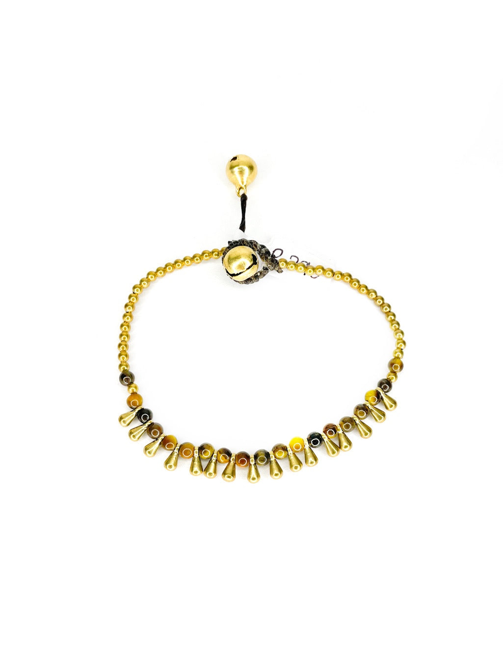 Stone and brass teardrop beaded bracelet - various colours