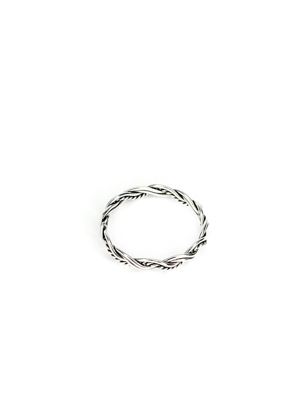 ❤Plaited silver ring with twist detail
