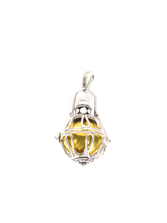 Harmony ball silver pendant with removable brass ball 18mm