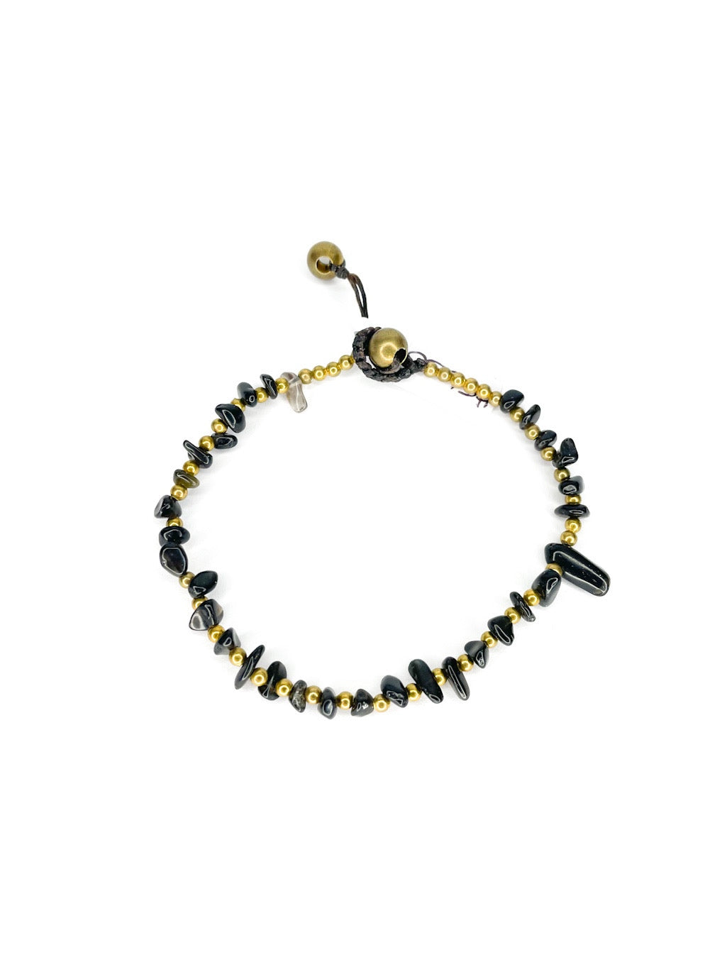 Stone & brass bracelet - various colours