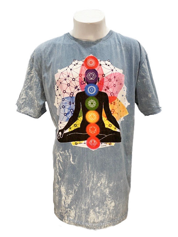 "Chakra" cotton tee shirt - various colours - XXL 62cm 1/2 chest