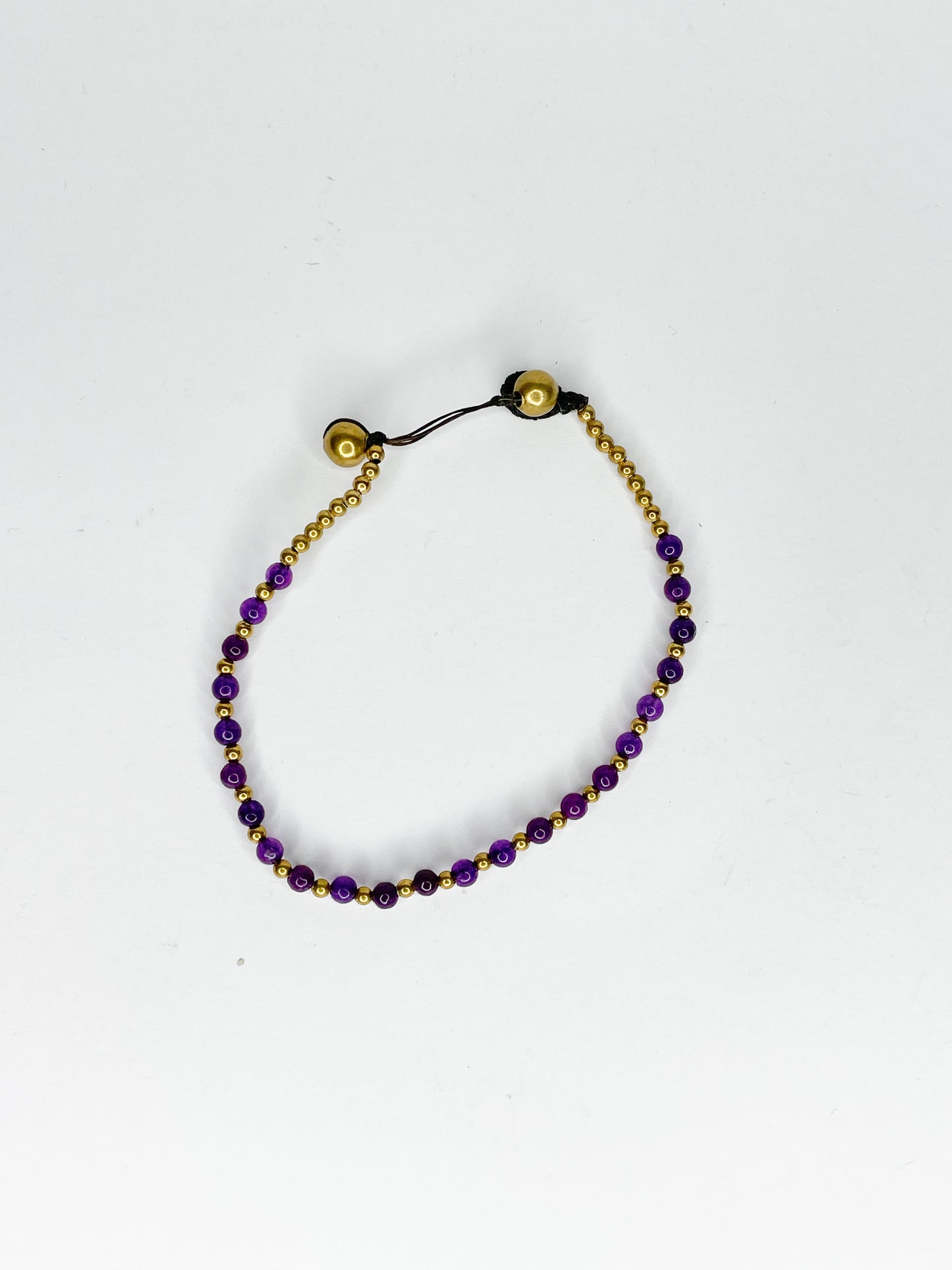 ❤Stone and brass beaded bracelet - various colours