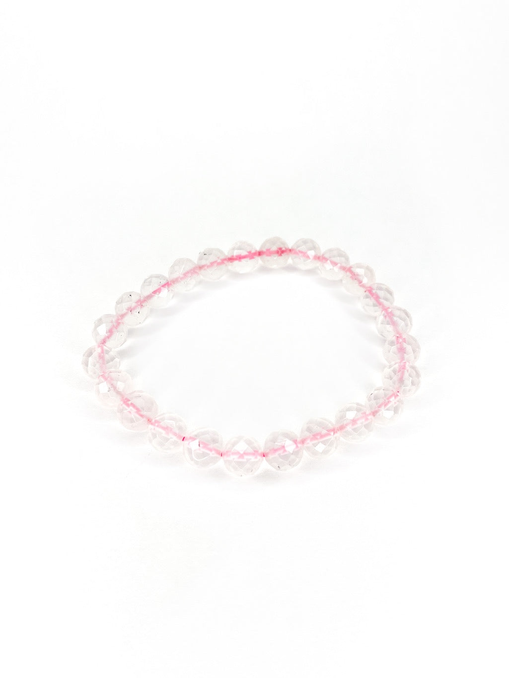 Rose quartz faceted crystal bracelet - 6mm