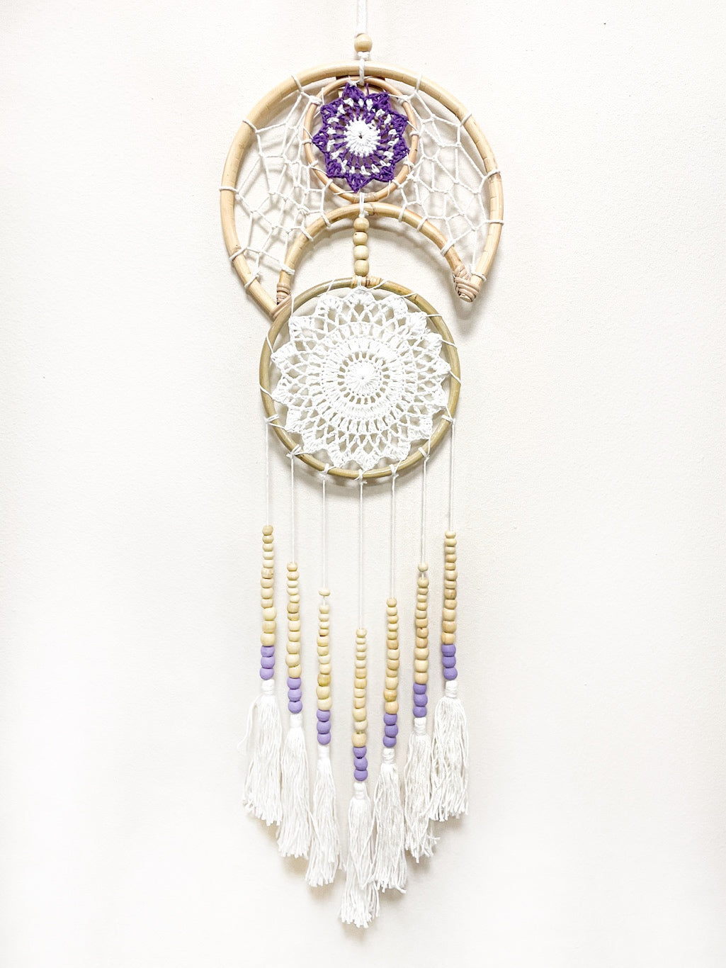 Moon and sun dream catcher - 22cm wide - various colours