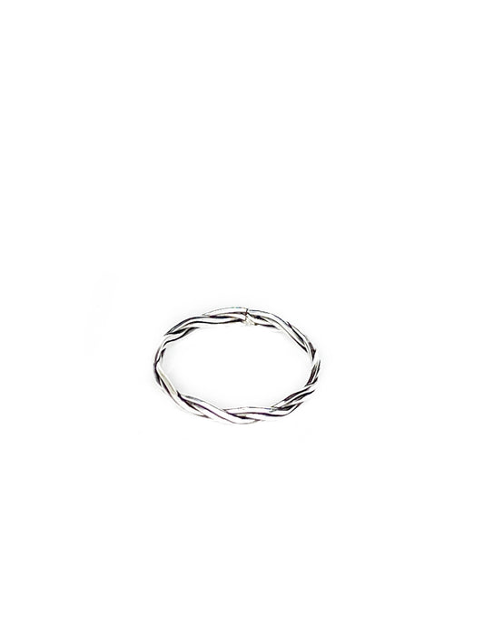 Plaited silver ring