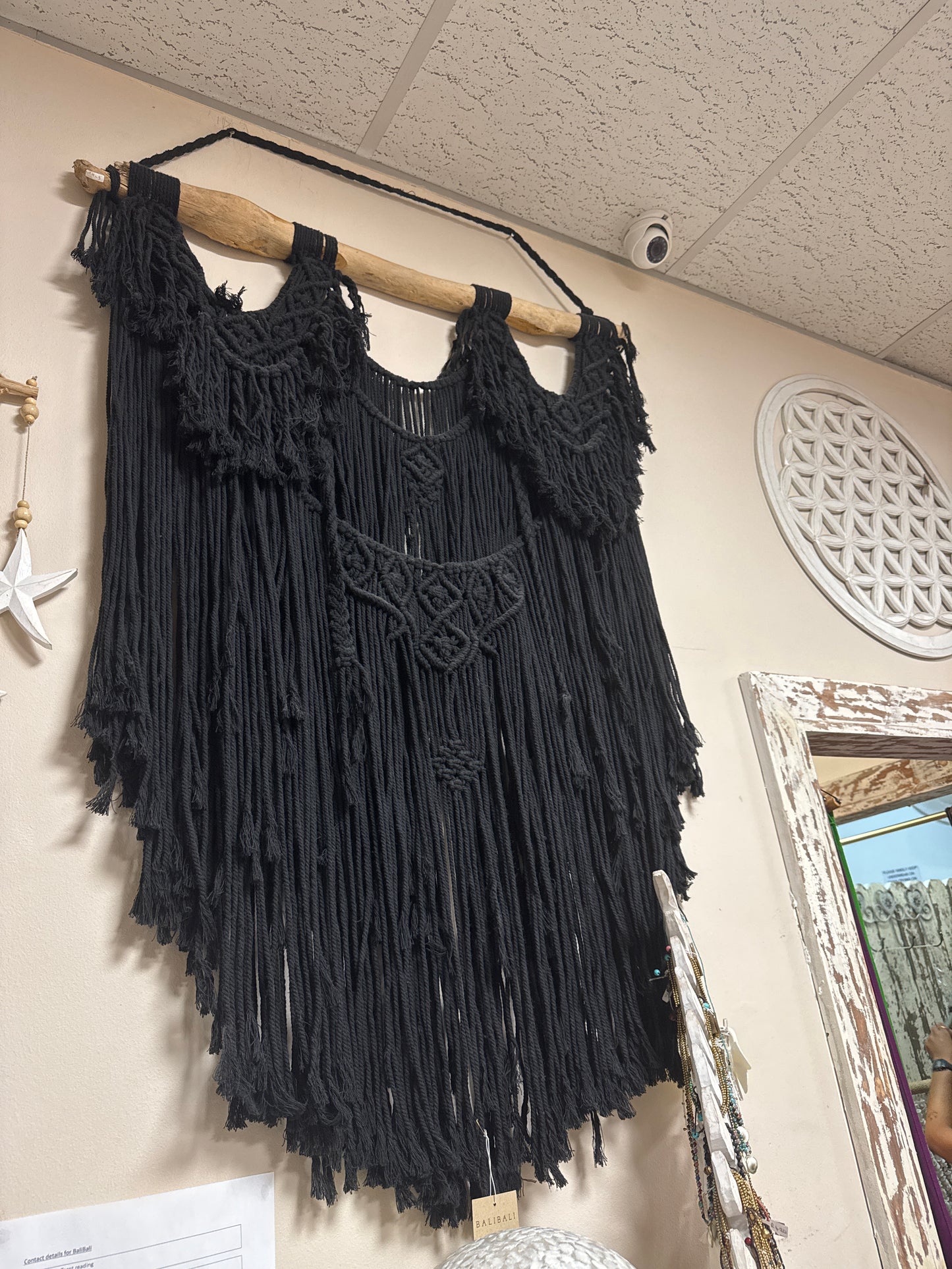 LARGE MACRAME WALL HANGING - BLACK