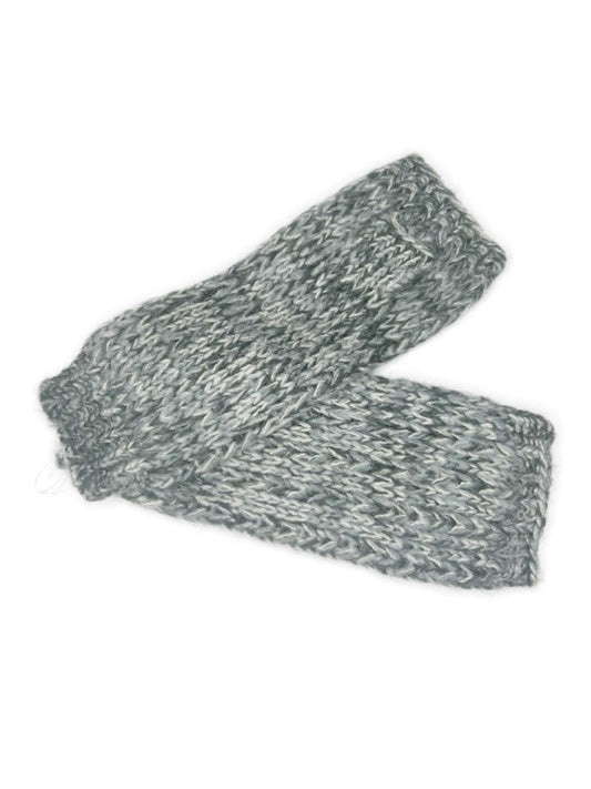 ❤Blue & grey marled yarn hand warmers