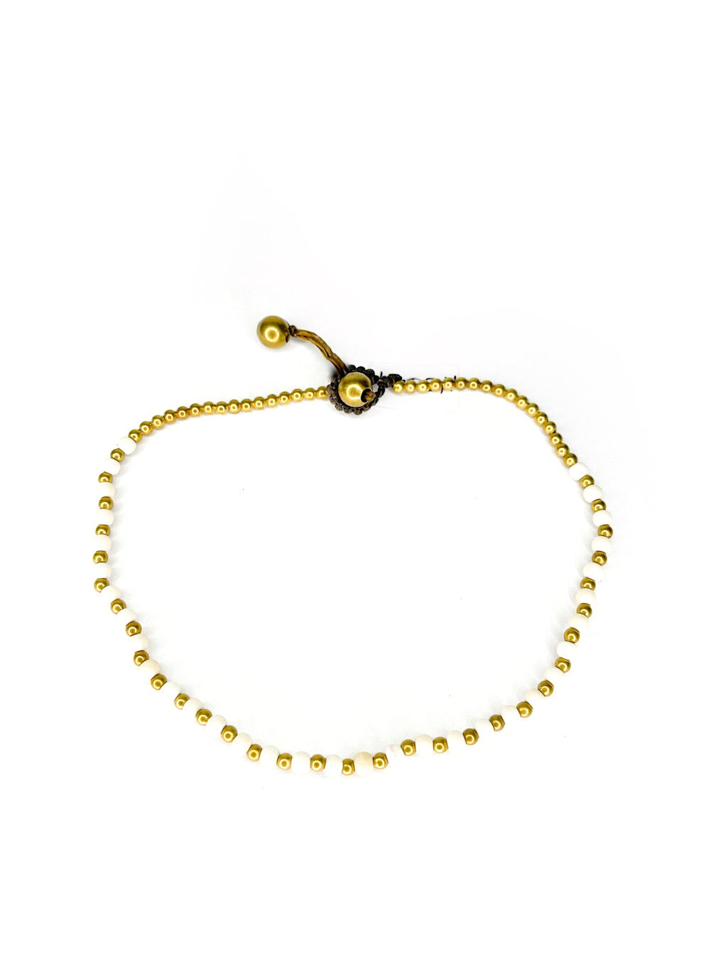 Faceted stone and brass beaded bracelet - various colours