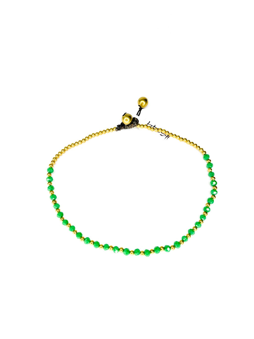 Faceted stone and brass beaded bracelet - various colours