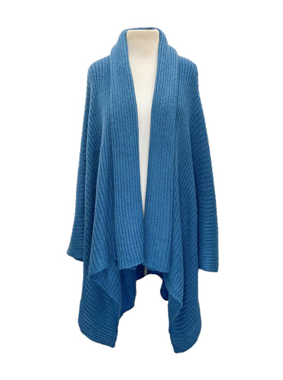 Poncho - open ribbed with roll collar various