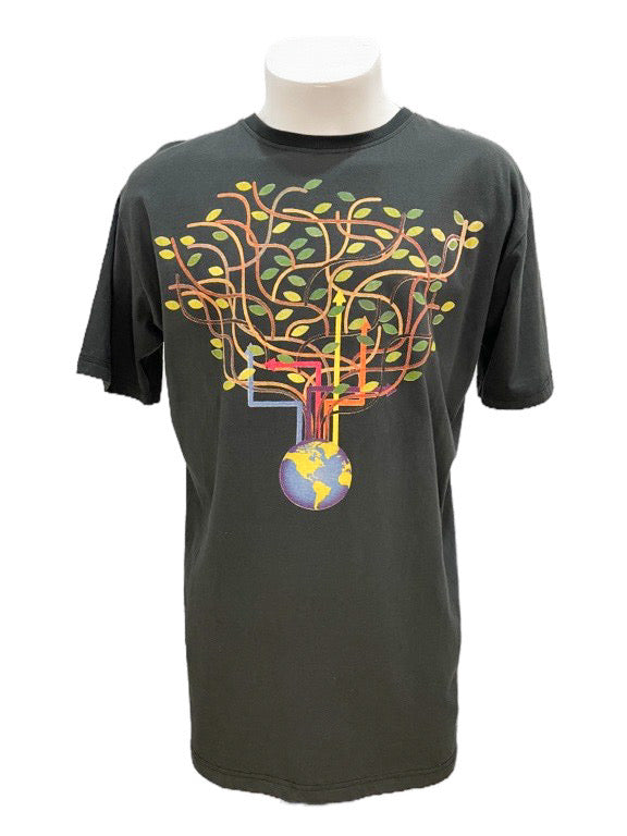 "Save Earth" black cotton tee shirt - X-large 60cm 1/2 chest