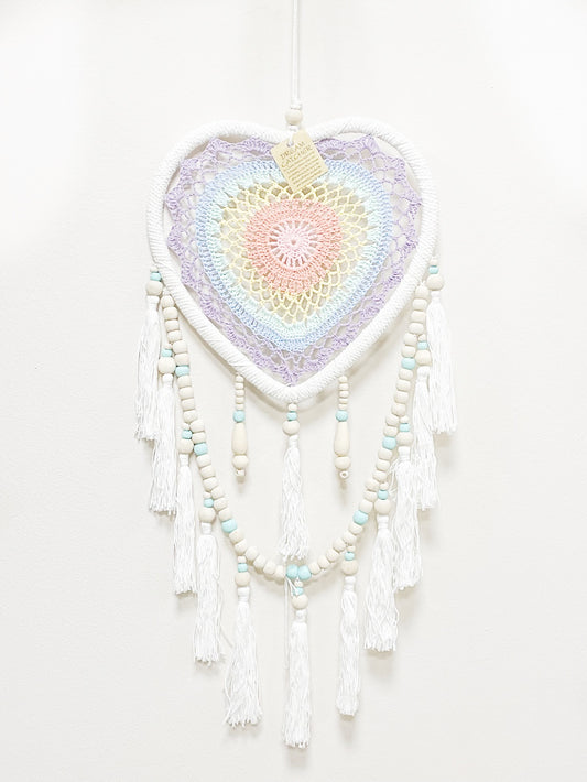 Heart dreamcatcher - 26cm diameter - various colours