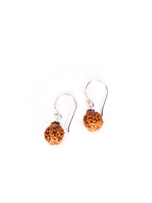 Rudraksha silver earrings