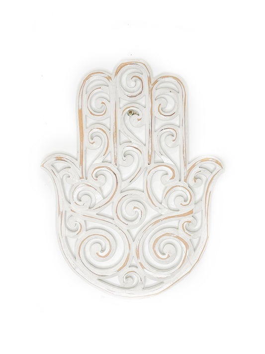 Wooden Hamsa wall hanging 39cm - various