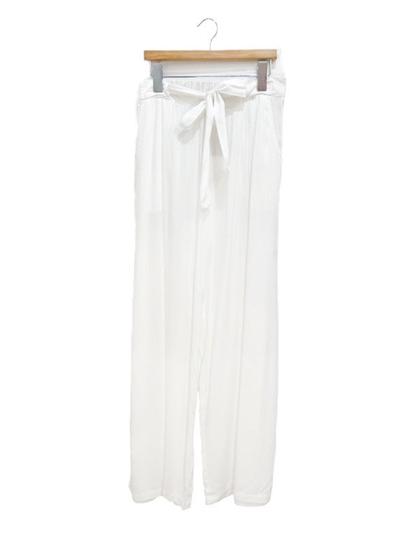Tali long pant printed & plain with tie belt - various prints and white